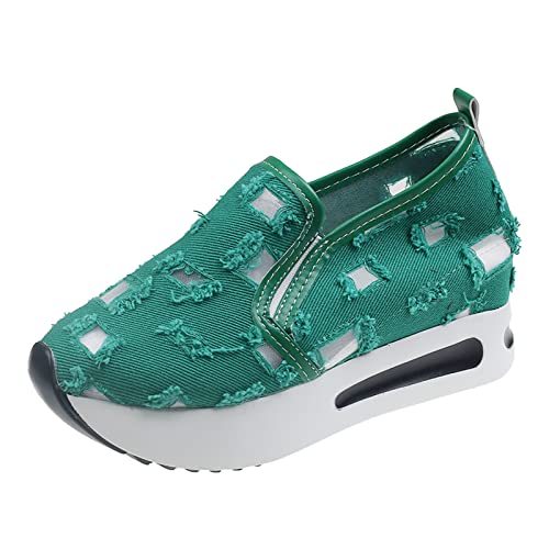 Chaussures de sport décontractées contre la fatigue plantaire avec semelle amortissante verte