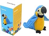 vincilee Talking Parrot Repeats What You Say Talking Bird Plush Animal Toy Electronic Plush Parrot for Boy and Girl Gift,4.3 x 8.7 inches(Blue)