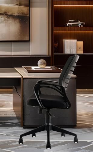 Image of Ergonomic Office Chair with Adjustable Lumbar Support, Breathable Mesh Back, 360 Swivel, Height Adjustable, Reclining Seat - Comfortable and Stylish Desk Chair for Home & Office, 45cm Height