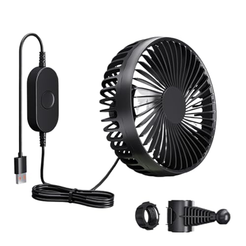Yianyal Ventilador De Enfriamiento Para Coche,3 Velocidades Para Camión - Ventilador Silencioso Ajustable, Circulación De Aire Para Automóvil, Camping, Casa Y Tiempo Caluroso