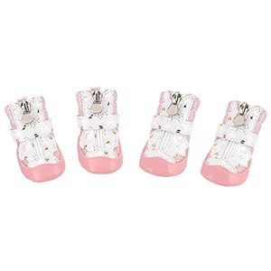   DAUERHAFT-4PcsLot-Pink-Breathable-Dog-Boots-Pet-Dog-Shoes-Puppy-Non-Slip-Breathable-Mesh-Outdoor-Walking-Boots-Suitable-for-Aily-Wearing-Size2