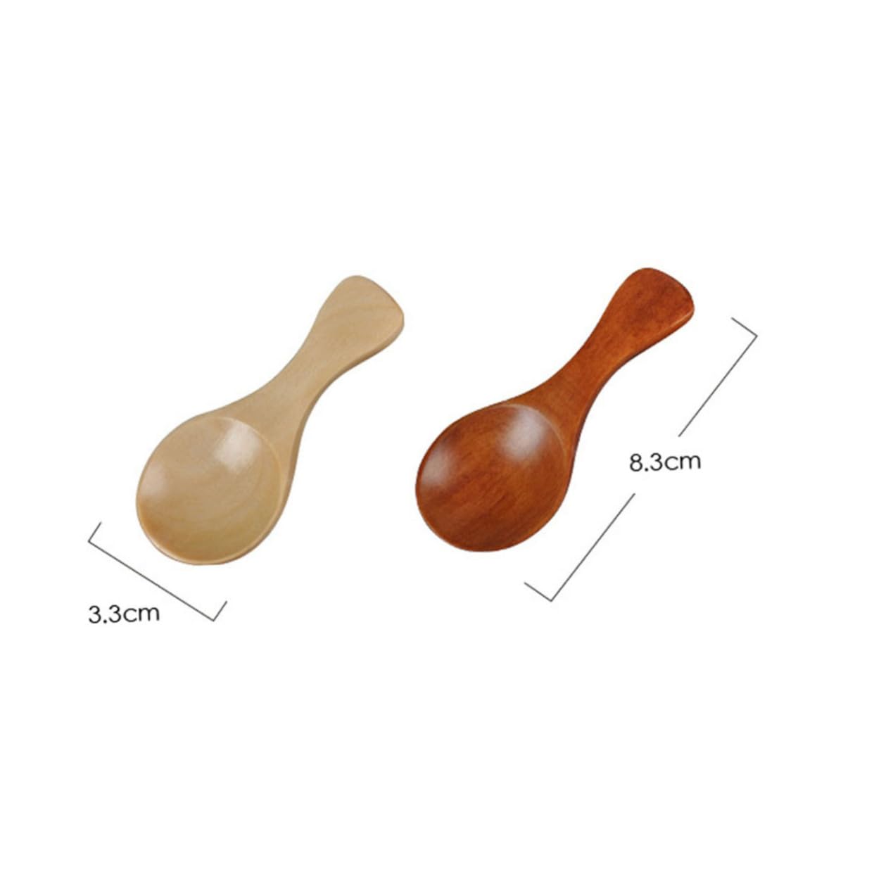 STOBAZA 1Pc Handmade Wooden Mini Spoon Natural Color Powder Spoon for Ice Cream Sugar Jam and Condiments Usage