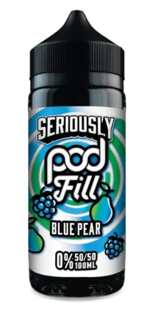 Seriously Pod Fill Doozy Vape Co Vape Juice Disposable 50/50 Eliquid Fruity Shortfill E-Liquid 0MG 100ml Shortfill No Nicotine (Blue Pear)