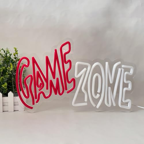 Image of Game Zone Neon Sign, LED Gamer Sign Light for Wall Decor, Gaming Neon Sign for Boy Teen Room Wall Decor, USB Powered Game Room Neon Light for Gamer Boys Teens Men Friends Gift
