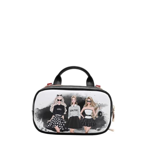 Nicole Lee Nikky Mini Boston Double Zip Crossbody Bag, Vegan Leather (TRIO)4