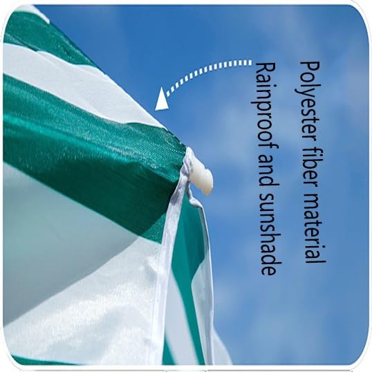 6,5 m, 7,2 m, parasol plażowy – lekki parasol tarasowy z 8 wytrzymałymi podpórkami, ochrona przed promieniowaniem UV, stylowe paski, idealny na piknik, do ogrodu i jako ochrona przed słońcem