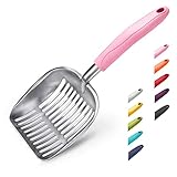 WePet Cat Litter Scoop, Aluminum Alloy Sifter, Kitty Metal Scooper, Deep Shovel, Long Handle, Poop Sifting, Kitten Pooper Lifter, Durable, Heavy Duty, for Litter Box