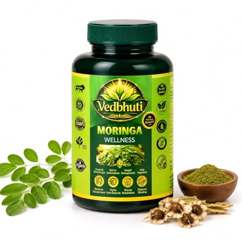 Image of Moringa Leaf Powder Capsules 500mg - Pure Drumstick Supplement for Natural Energy, Immunity & Antioxidant Support | Vegan, Non-GMO, No Additives | 60 Capsules (Pack of 1)