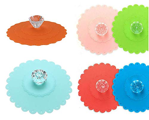 Akak Store 6 PCS New Cute Anti-dust Silicone Glass Cup Cover Coffee Mug