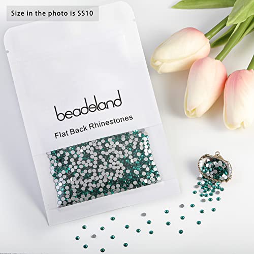 Image of Beadsland Flat Back Crystal Rhinestones,Blue Zircon, SS10, 1440pcs