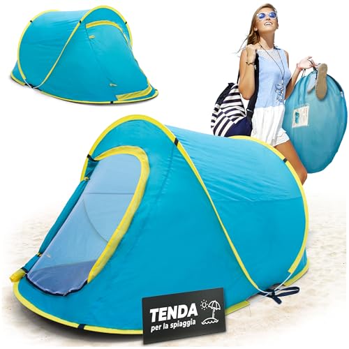 STREND PRO Tenda Pop‑Up 220x120x95 cm -  Impermeabile  con  Protezione,  UV Riparo Portatile per Spiaggia, Campeggio, Festival e Giardino