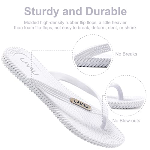 Image of LAVAU Flip Flops for Women, Waterproof Non Slip Thong Sandals for Shower Beach Pool, 100% Recyclable