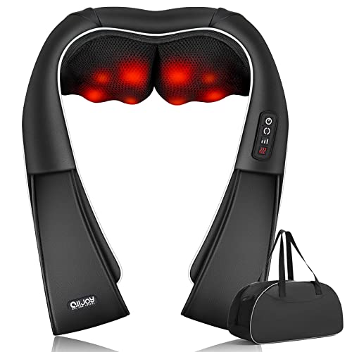 Masseur pour Cou Épaules et Dos, Masseur Électrique avec Fonction de Chaleur, avec Sac de Rangement, Trois Massages 3D-rotation Réglables, pour la Maison, le Bureau, la Voiture, Noir Cover