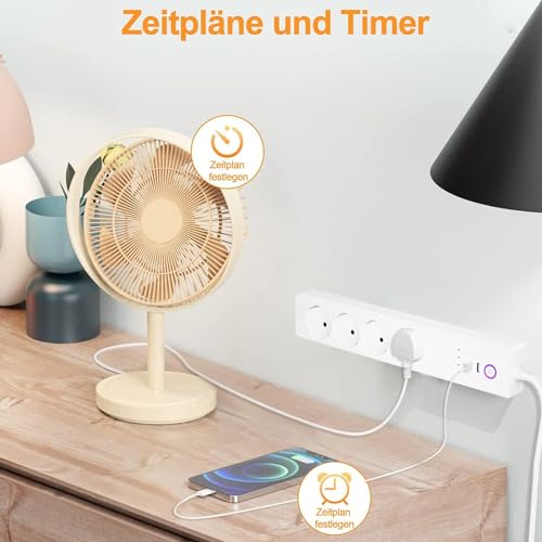 Jinvoo ZigBee Mehrfachsteckdosen, Intelligente Steckdosenleiste Überspannungsschutz, Sprachsteuerung, Timersteuerung, Smart Life APP-Steuerung, Funktioniert mit Alexa Google Home,16A