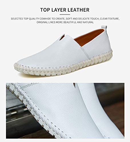 Image of Men's Genuine Leather Loafer Shoes Slip On Soft Walking Driving Shoes
