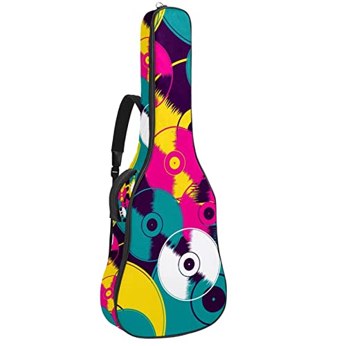 Sac à dos guitare acoustique imperméable grand format 42.9 in motif feuilles palmier exotique