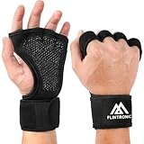 flintronic Guanti da Allenamento Aperti, Guanti da Traspiranti e Antiscivolo, Guanti Palestra Uomo e Donna, Guanti con Polsiere, per Sollevamento Pesi, Bodybuilding, Palestra, Allenamento,L