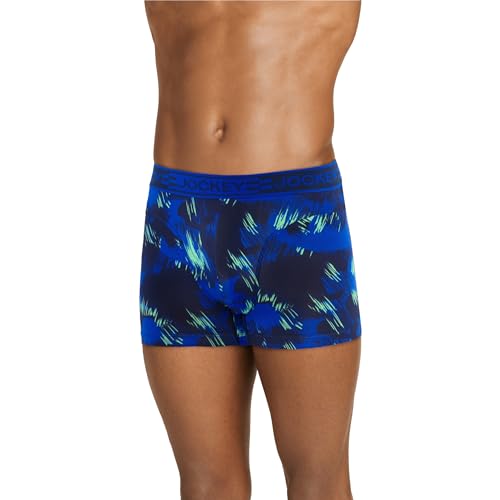 Jockey Sport Men's Underwear Cooling Mesh Performance 3' Trunk, Maritime Blue, L