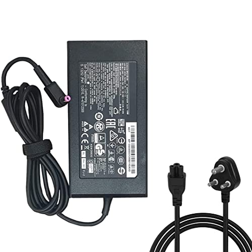 VNJ Accessories 135W Replacement Laptop AC Charger Power Adapter Compatible with Acer Nitro 5 NH.QBZSI.003 Power Supply Charger with Cable, Black