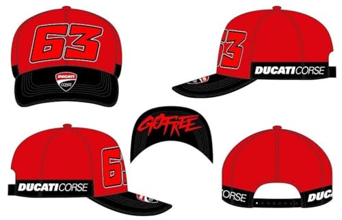 63 Bañera Ducati Dual Line Gorro/Sombrero, Rojo, Talla única para Hombre