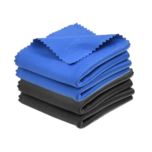 Eco-Fused Lot de 4 grands chiffons de nettoyage en microfibre - 46 x 46 cm - Parfait pour les téléviseurs à écran large, les grands écrans d'ordinateur - Convient également pour nettoyer les lunettes,