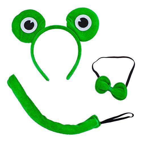 Lux Accessories Green Huge White Black Eye Frog Bowtie Tail Costume Dressup