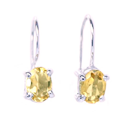 Boucles d'oreilles citrine Le Luft en argent anti-allergie pour peaux sensibles