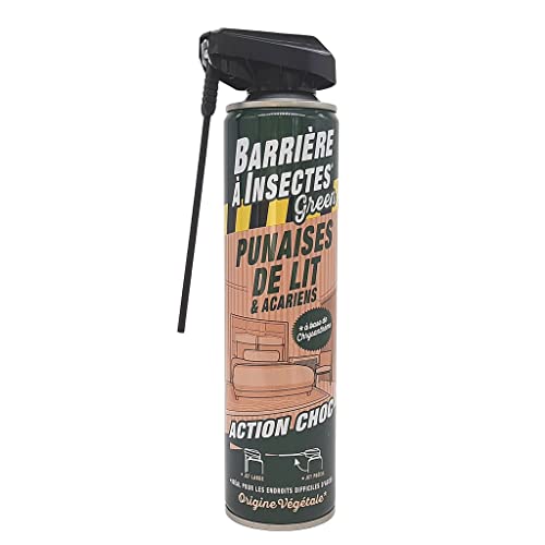BARRIERE A INSECTES GREEN Aérosol Punaises de lit et Acariens, Actif d’Origine Végétale 400 ml, BARBIOPUCE400 Cover