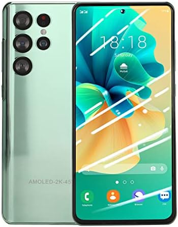 Cuifati Unlocked Smartphone Phone, 6GB RAM 128GB ROM, Android 10 Phone, 6.82 Inch Large Screen, 5MP 24MP Dual Camera, 7300mAh Battery, Dual SIM Dual Standby, Facial Recognition, WiFi, BT(Green)(US)