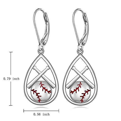 Baseball Earrings for Women Mom 925 Sterling Silver Dangle Baseball Softball Earrings Sports Related Gifts for Sisters Friends2