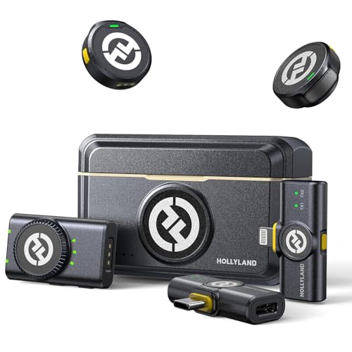 Image of Hollyland Lark M2 Wireless Microphone for iPhone /Camera /Android /PC, 48kHz /24-bit High Fidelity Audio, 300m Range, Noise Cancelling, 40h Use, YouTube, Vlog, Streaming (2TX + 3RX + Charging Case)