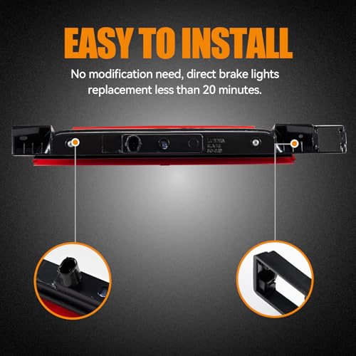 Image of Third 3rd Brake Light LED for 2010-2017 Chevy Equinox, High Mount Rear Brake Lights Assembly for 10-17 GMC Terrain, Waterproof Center Cab Lamp Stop Light (Red)