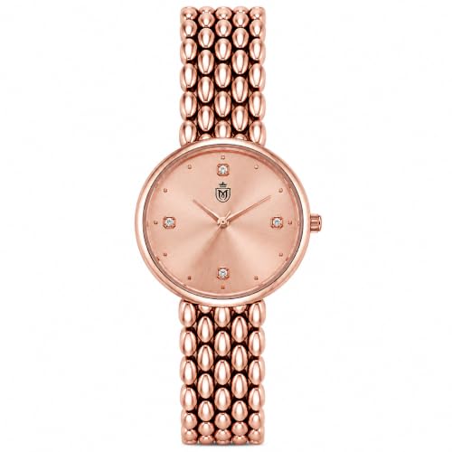 Image of MOOVER Analog Watch for Women & Girls | Luxury Bracelet Style Ladies Wrist Watch | Crystal Dial with Premium Stainless Steel Chain Strap | Fashion Watch for Daily Wear, Party & Gift