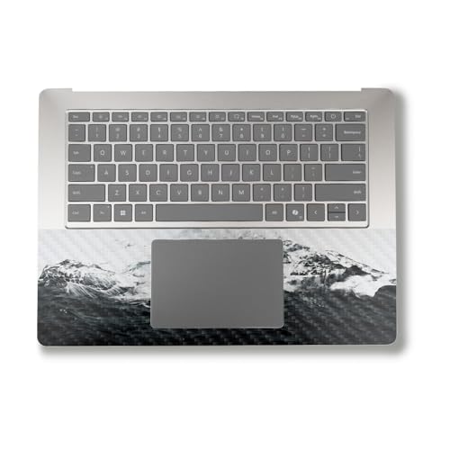 Image of Carbon Fiber Laptop Skin Compatible with Surface Laptop 7 15 inch (2024) - Mountain Waves - Premium 3M Vinyl Protective Wrap Decal Cover - Easy to Apply | Crafted in The USA by MightySkins