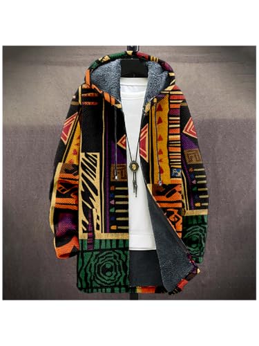 Hooded Cardigan Sweater for Mens Zipper Hoodies Vintage Aztec Graphic Hooded Sweatshirts Fleece Knit Sweater Jackets2