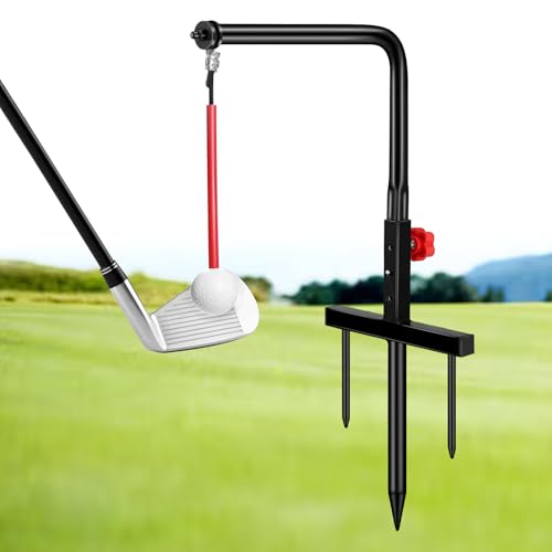 MELE LINKS Golf Swing Trainer, Golf Training Aid, Durable Metal Practice Golf Swing Training Aid, Golf Swing Trainers, Golf Practice Equipment, Golf Accessories for Gift, Golf Gifts for Men (Red)