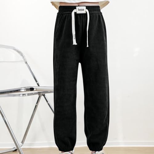 Girls Sweatpants Drawstring Elastic High Waist Jogger Pants with Pocket Soft Comfy Cinch Bottom Lounge Pants Trousers2
