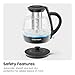 Chefman Electric Kettle with Tea Infuser, 1.7L 1500W, Removable Lid for Easy Cleaning, Boil-Dry Protection, Stainless Steel Filter, BPA Free, Auto Shut Off Hot Water Boiler, Glass Electric Tea Kettle