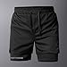 Sinzelimin 2 in 1 Shorts Men Workout Shorts Fashion Mesh Breathable Gym Athletic Shorts Track and Field Sports 5'' Sweatpant Black Medium