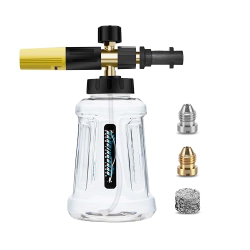 Canon a Mousse Amélioré pour Nettoyeur Haute Pression Karcher K Series K2 K3 K4 K5 K6 K7, Canon à mousse de Neige 1L avec Buse de Pulvérisation Réglable...