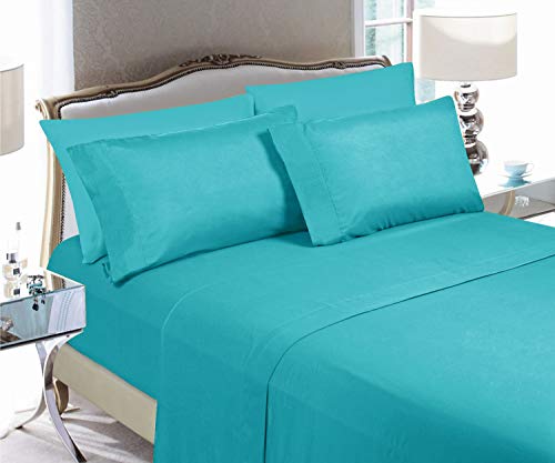 Elegant Comfort Luxury Soft Bed Sheets 1500 Premium Hotel Quality Microfiber Softness Wrinkle and Fade Resistant (4-Piece) Bedding Set, Twin/Twin XL, Santorini Teal
