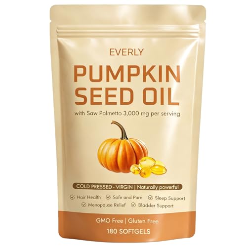 Everly Pumpkin Seed Oil with Saw Palmetto Non-GMO 180 Softgels (1)