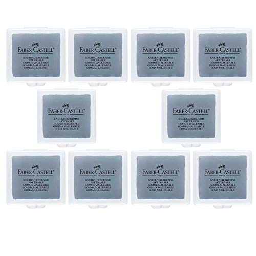 Faber-Castell 127220 - Knetradiergummi Art Eraser, grau (Grau | 10er Pack)