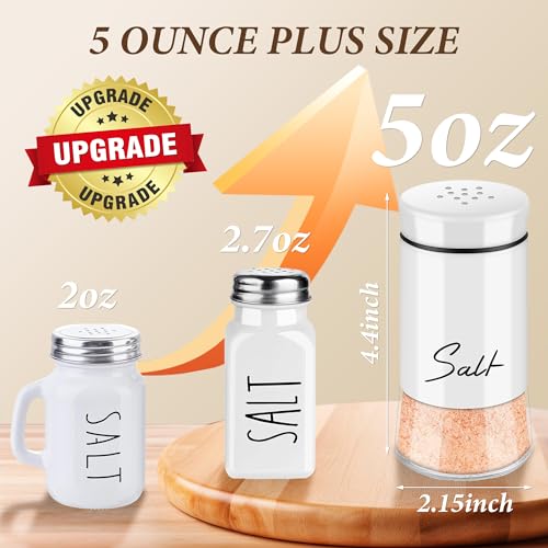 Salt and Pepper Shakers Set,Kitchen Decor and Accessories for Countertop Kitchen Gadgets Cooking Table Housewarming Christmas Gift Refillable Design (Black + White)