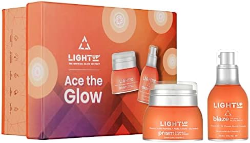 Light Up Ace The Glow Gift Set | For Anti-ageing, Dark patches & Dull skin | With Gold standard vitamin C, Bio Retinols and Hyaluronic acid | For men & women | For all types of skin