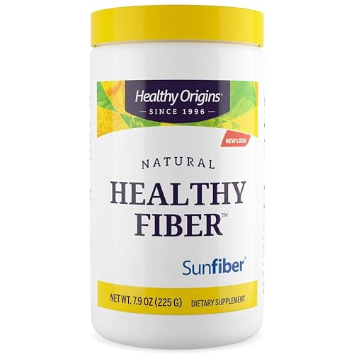 Healthy Origins Natural Healthy Fiber Dietary Fibre from Guar Gum 226g Vegan Powder Lab-Tested Vegetarian Soy Free Gluten Free Non-GMO