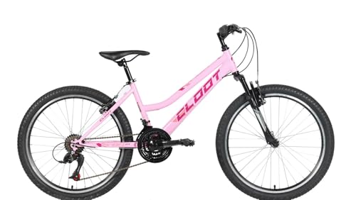CLOOT Bicicleta Niña 24' Bimba Moderna Cambio Shimano 18 Velocidades Cuadro Rosa Blanco Paseo Escolar - Ciudad Urbana Infantil Talla Unica 125cm-153cm