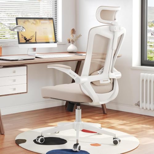 Image of Ergonomic Office Desk Chair High Back Mesh Computer Chair Adjustable Chair | 360 Swivel Adjustable Lumbar Support & Flip-Up Armrests capacity 300 lbs capacity
