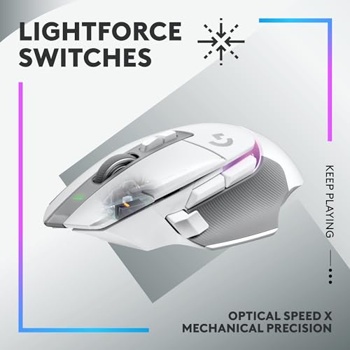 Image of Logitech G502 X PLUS LIGHTSPEED Wireless RGB Gaming Mouse and G640 SE Large Cloth Gaming Mouse Pad (460 x 400 x 3 mm) - White