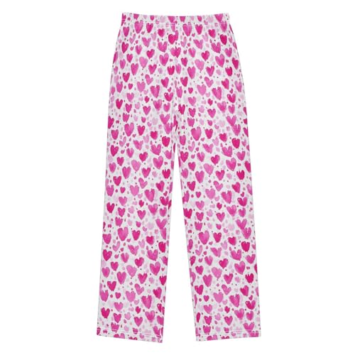 Pajama Pants Love Hearts Pink Pattern PJ Bottoms Sleepwear Lounge Sleep Pant with Pockets